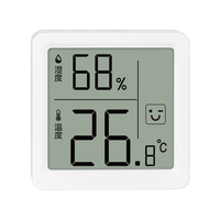 得力(deli)室内电子温湿度计/表办公家用壁挂桌面婴儿房办公用品儿童老人 表情显示LE523 白 【性价力推】高清屏-白