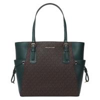 MICHAEL KORS 迈克 科尔斯 女士VOYAGER系列赛车绿PVC牛皮拼接手提包