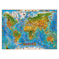 御贡坊1000片木质拼图成人高难度创意潮diy男女孩儿童玩具 动物版世界地图 椴木拼图1000片分区版