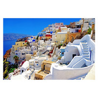 御贡坊1000片木质拼图成人高难度创意潮diy男女孩儿童玩具 爱琴海台阶 椴木拼图4000片分区版