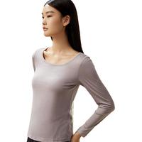 金三塔 100%桑蚕丝真丝打底衫 中灰色 170(XL)