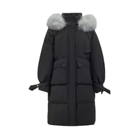 雪中飞 【可脱卸狐狸毛领】女式时尚羽绒服简约百搭冬季御寒保暖外套女