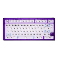 达尔优达尔优A81客制化机械键盘套件75配列无钢Gasket结构游戏有线USB或三模无线笔记本台式机电竞游戏 紫透-套件 三模