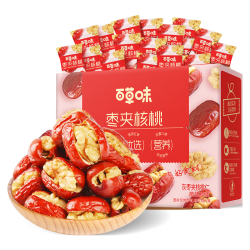 百草味 枣夹核桃660g