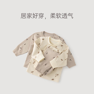 乖奇熊【舒棉绒】宝宝内衣套装居家衣服裤子婴儿睡衣秋冬保暖打底两件套