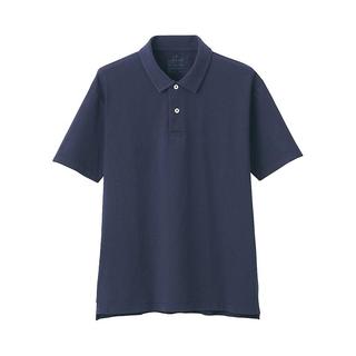 MUJI 無印良品 男士短袖POLO衫 ABE04A1S 深藏青色 S