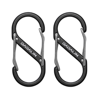 JAJALIN户外S型挂扣铝合金8字快挂登山扣背包挂钩钥匙扣多功能黑中号2个