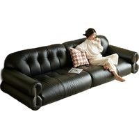 儒黛真皮沙发以山法式复古风头层牛皮客厅小户型轻奢意式一字型直排 以山-2.3米-V级 可视面真皮