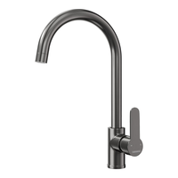 潜水艇(Submarine)厨房龙头单冷不锈钢加高厨房龙头水槽洗碗盆水龙头洗衣池阳台龙头 【冷热款】枪灰拉丝+2条80厘米进水管