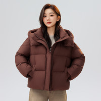 雪中飞2025冬短款羽绒服女小个子款泡芙通勤时尚简约面包服 165/88A