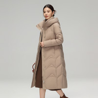 雪中飞2025冬女士长款羽绒服连帽保暖简约百搭休闲款外套 180/100A