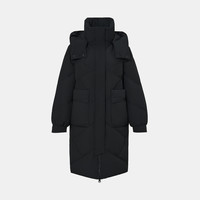 雪中飞2025冬女士中长款可脱卸帽羽绒服简约百搭气质高充绒 155/80A