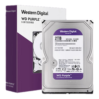 西部数据 WD）2TB 监控级机械硬盘 WD Purple 西数紫盘 SATA 64MB CMR垂直 安防存储 3.5英寸 WD23PURZ