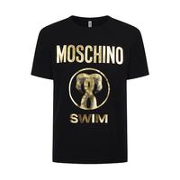 MOSCHINO 莫斯奇诺 GOLD FLAMINGO系列 男士圆领短袖T恤 A1910 2303 0555 黑色 L