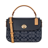 COACH 蔻驰 Chambray系列 女士经典标志MARLIE顶部手包 C4921 IMDEI 蓝色
