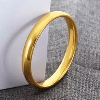匠蕴黄金手镯女男足金999亮面镯子古法传承泥鳅背半实心素圈婚嫁 古法 60g 面宽约10mm 下单留言圈口 按实物金重退补