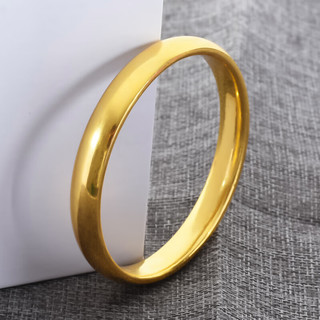 匠蕴黄金手镯女男足金999亮面镯子古法传承泥鳅背半实心素圈婚嫁 亮面 18g 面宽约4mm   下单留言圈口 按实物金重退补
