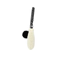 花间公主 黑白熊猫系列 女士颗粒绒腋下包 3068YT004 奶白色 小号