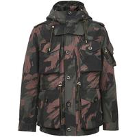 时尚保暖迷彩防泼水面料科技工装连帽羽绒服