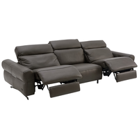 顾家家居（KUKA）【全皮半青皮】牛皮云逸沙发8887B灰四人位2电动 3.56M带按摩