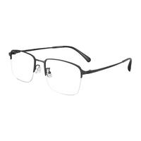 essilor 依视路 博士眼镜钛架半框 T004金框+钻晶A3 1.60依视路非球面镜片