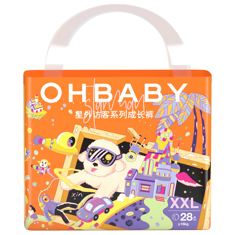  Oh Baby/欧贝比 超薄柔软透气 儿童拉拉裤  拉拉裤XXL码28片 通用 XXL