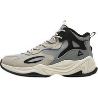 吴磊同款|匹克源回态极棉鞋男鞋冬季加绒老爹鞋女运动休闲鞋 浅灰/黑色【男款】 42