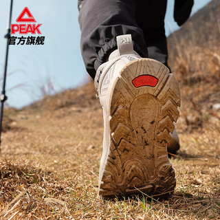 匹克态极户外越野鞋男防滑登山鞋抓地耐磨跑步鞋运动鞋 浅驼色 42