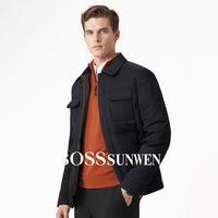 博斯绅威 BOSS SUNWEN BOSSSUNWEN 高档商务保暖外套2025秋冬男士工装翻领羽绒服