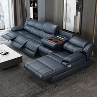 欧派（OPPEIN）太空舱电动沙发欧美风头层牛皮客厅小户型多功能可调节沙发 边位电动+2电动+固定+ 电贵妃【 加厚头层黄 组合