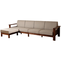 一木 全实木沙发 北美黑胡桃木沙发 现代简约转角沙发客厅实木布艺沙发 双人位1.7米