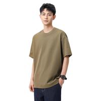 hansca 汉斯卡 夏季短袖T恤男宽松韩版潮流白色纯棉圆领纯色半袖打底上衣