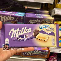妙卡（Milka）荷兰德国奶油巧克力夹心威化饼干 干6块装180g 妙卡奥利奥碎白巧克力排块100g 紫色