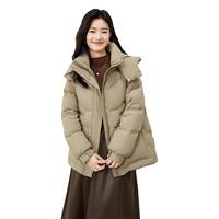 马克华菲 女装【加厚蓄热】短款休闲羽绒服冬季宽松百搭大口袋保暖鸭绒外套