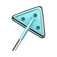 优诺康 擦玻璃神器多功能懒人三角形拖把旋转魔术小拖把可伸缩加长擦天花板洗墙壁面窗户工具拖地打扫卫生迷你