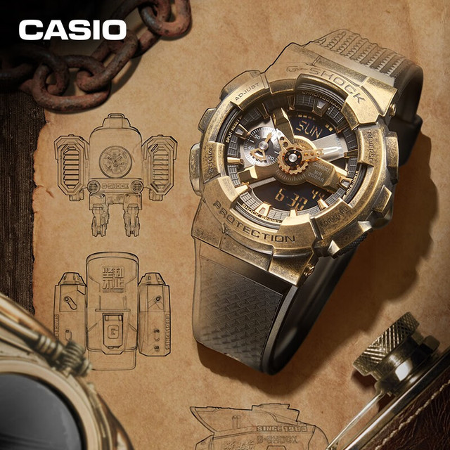 CASIO 卡西欧 G-SHOCK系列 时间战士 男士石英腕表 GM-110VG-1A9