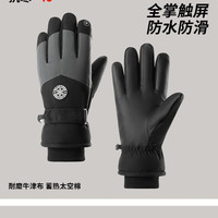 卫墨墨手套女冬季2024加绒加厚保暖防寒可触屏男防风电动车滑雪手套 黑色男款-1双 无规格