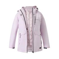 迪卡侬官方外套女士秋冬装可拆卸羽绒服三合一冲锋衣夹克ODT2浅粉色-女款M-4684719