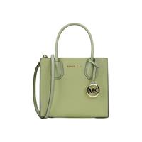Michael Kors MERCER中号手提包MK老花配皮女士斜挎包 35S1GM9M2L LIGHT SAGE绿色