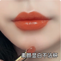 兰奕口红不沾杯不掉色素颜持久雾面防水裸色系滋润哑光口红 胡萝卜色+肉桂奶茶色(送眉笔)