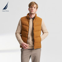 NAUTICA/诺帝卡男装冬季防轻泼水肌理感保暖羽绒马甲JO4321 8NQ桔色(243) L