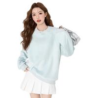 真维斯 卫衣女秋冬款加绒加厚减龄韩系休闲纯色简约双面绒长袖卫衣女