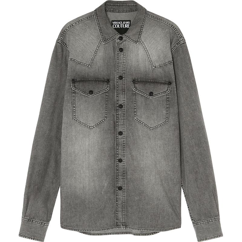 【季末优惠】VERSACE JEANS COUTURE 男士Logo丹宁衬衫
