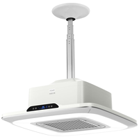 飞稳 麻将室吸烟空气净化器纤薄棋牌室吸烟净化灯升降吊灯抽烟机 超薄款_象牙白（遥控+触控屏）