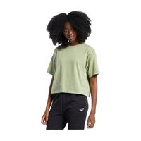 Reebok锐步官方短袖T恤女子GN4599高腰短款舒适经典休闲 GN4599_灰绿色 A/L