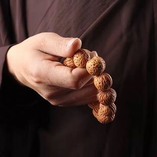 桃核手串野生矮桩脑纹山核桃小桃胡手文玩佛珠链男女15mm 20mm