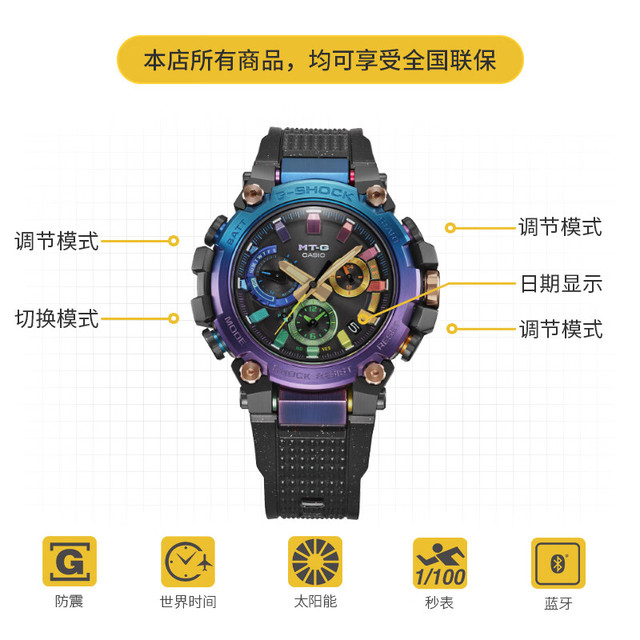今日必买：CASIO 卡西欧 弥漫星云主题 防水运动男士手表 MTG-B3000DN-1APR