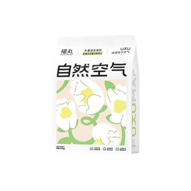 福丸自然空气木薯混合猫砂4:3:3 雨落栀子2.5kg*4整箱 万人团