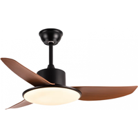 明灯汇北欧餐厅风扇灯吊扇灯三叶abs木纹吸顶灯带风扇56寸客厅电扇灯 42-648A白色-吊杆白叶+变光遥控