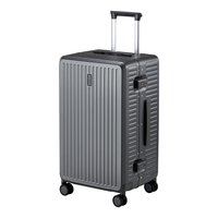 米拉达大容量行李箱女铝框拉杆箱包男20英寸岩石灰43升登机密码旅行箱子